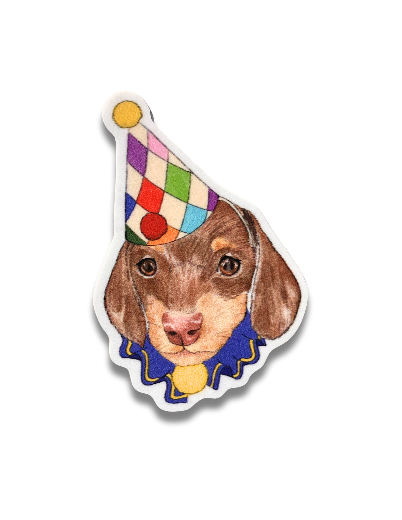 Clown Weiner Dog Sticker