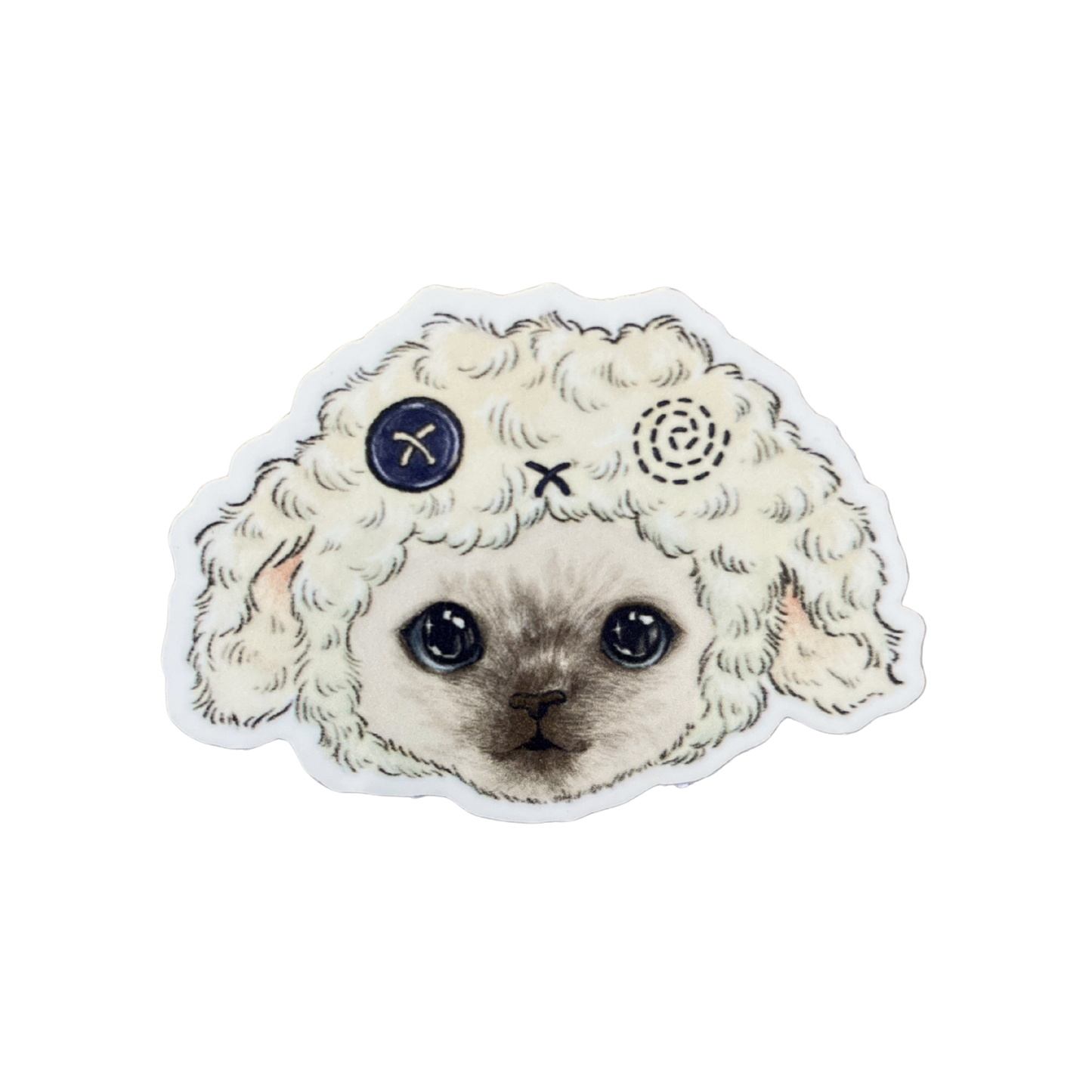 Lamb Hat Siamese Sticker