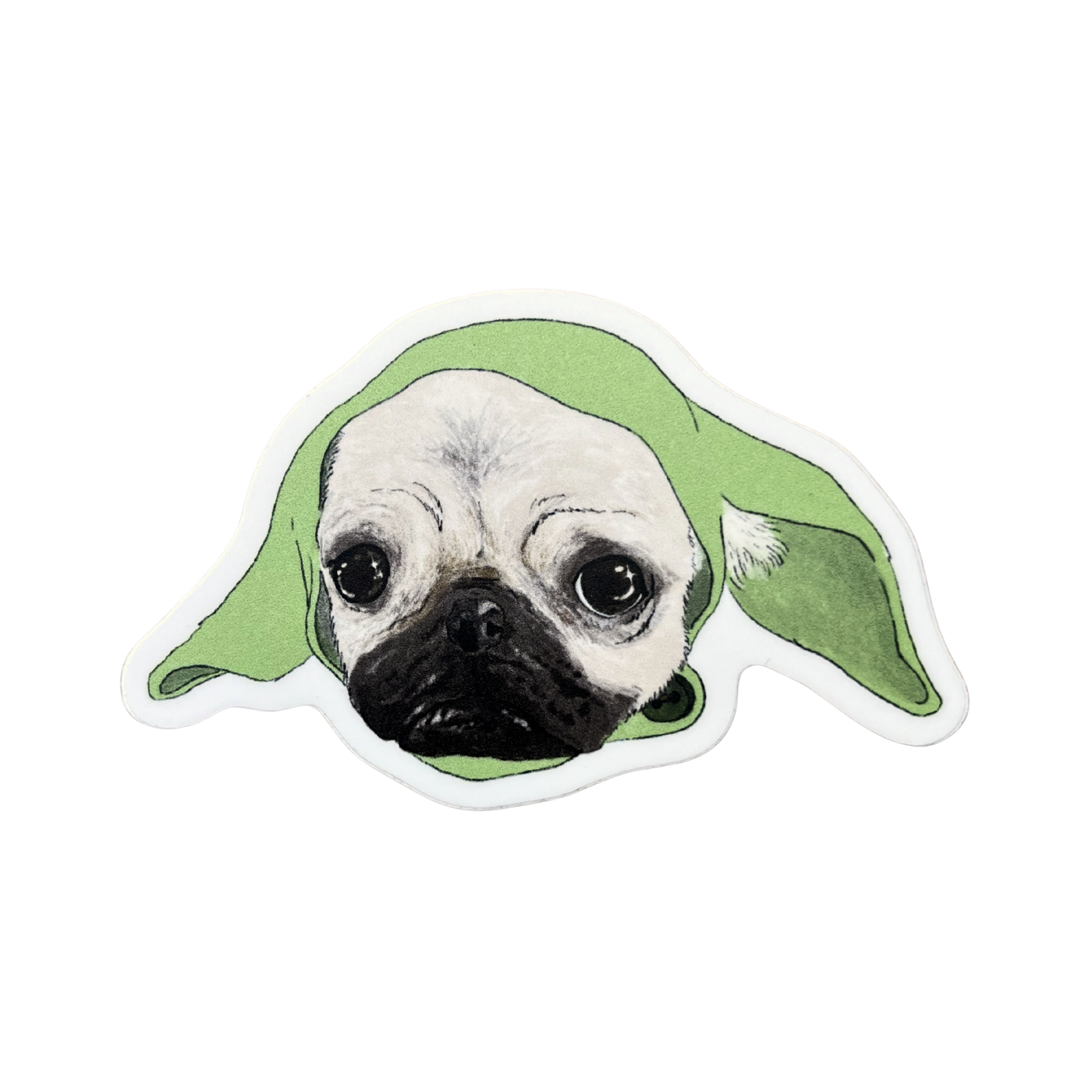 Baby Yoda Pug Sticker