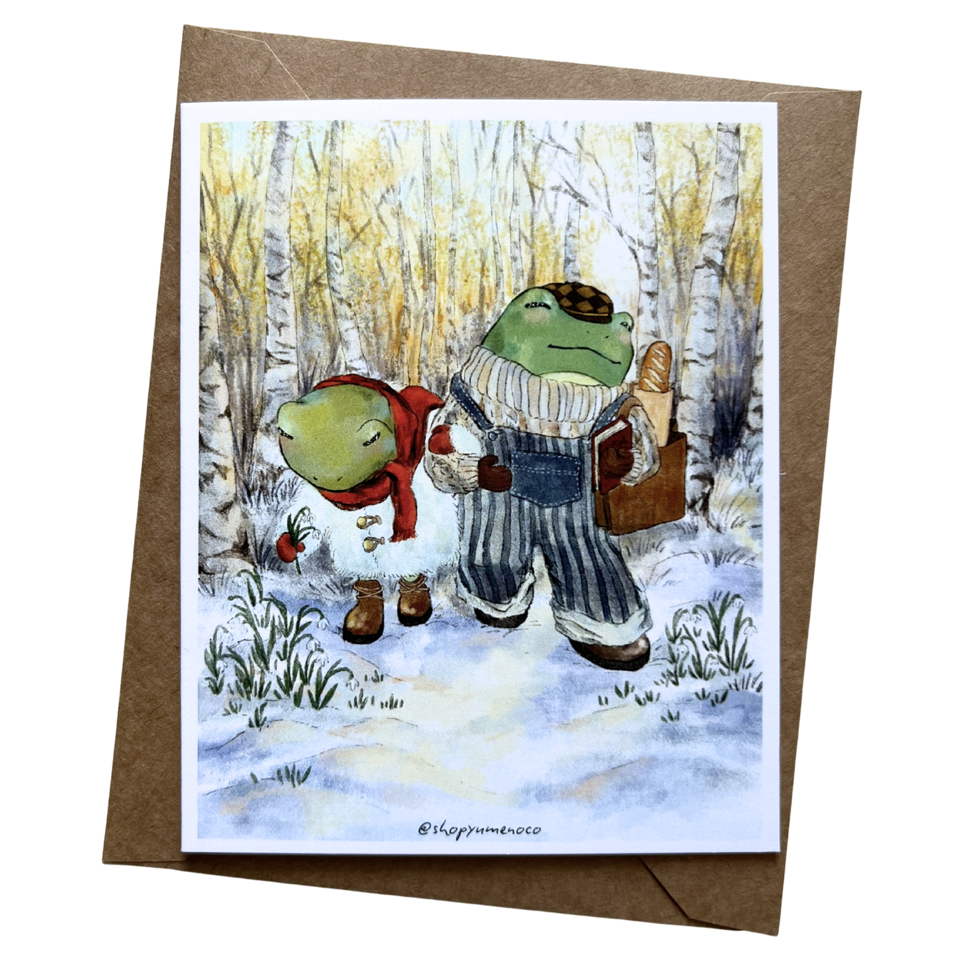 Wintery Frogs Greeting Card