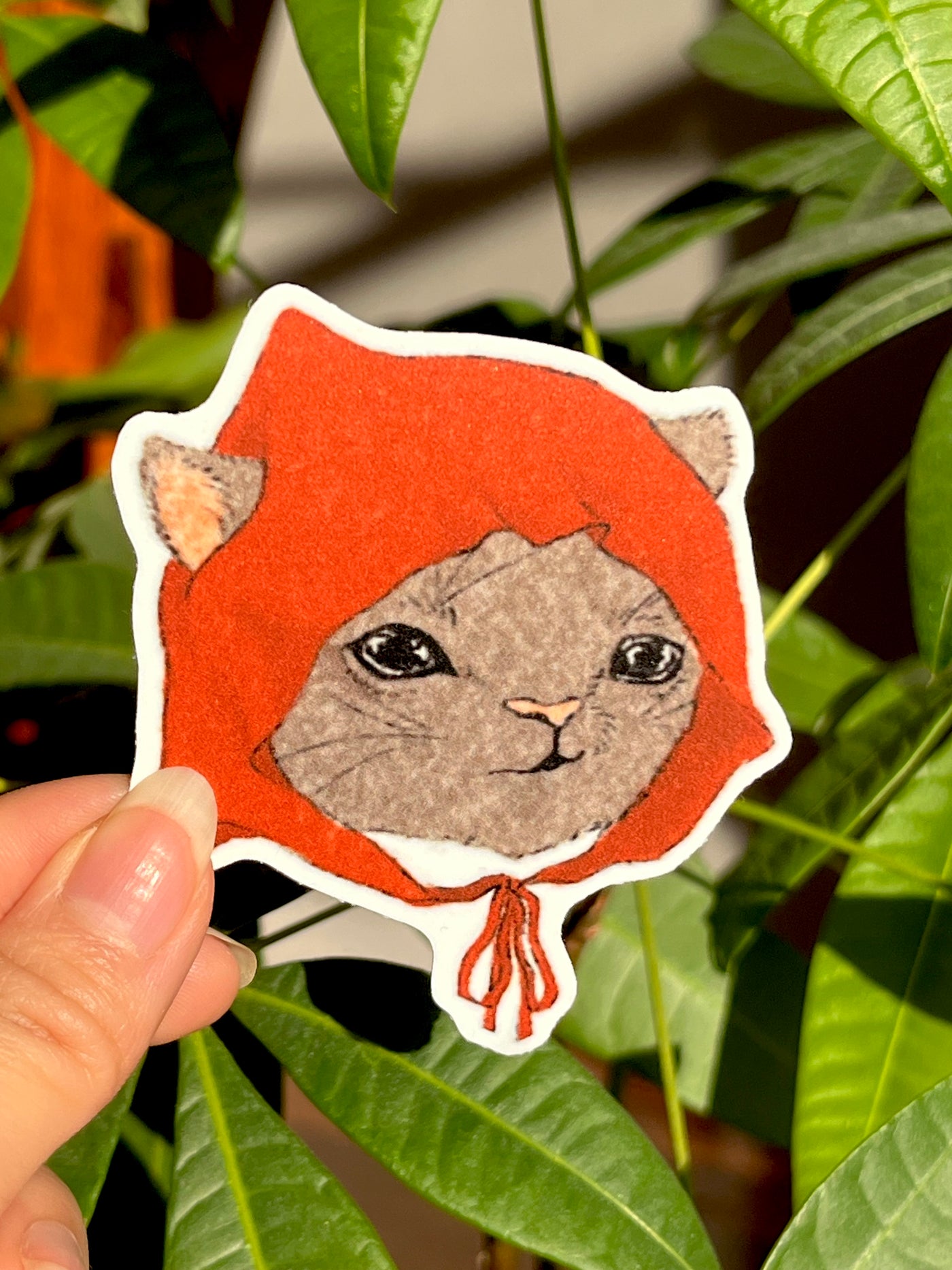 Red Riding Hood Cat Sticker