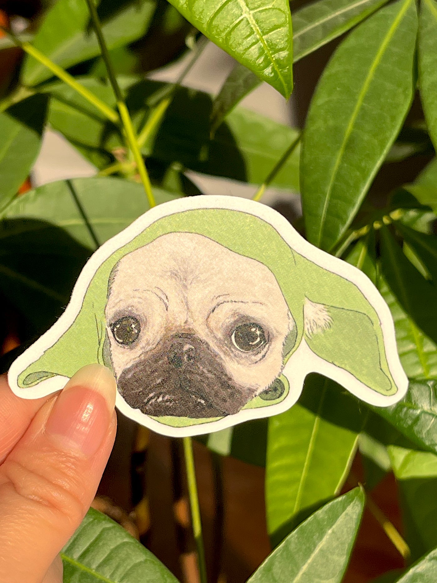 Baby Yoda Pug Sticker