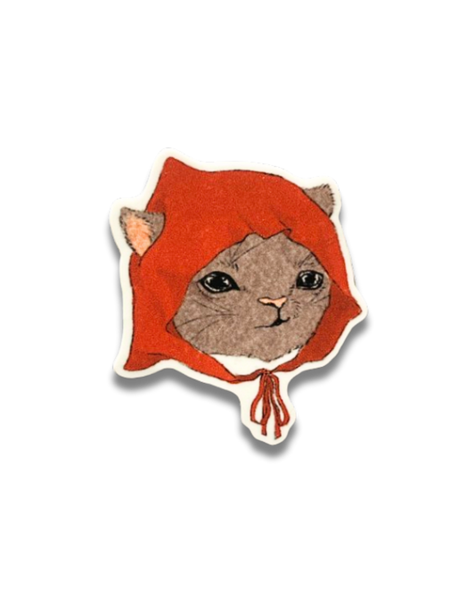 Red Riding Hood Cat Sticker
