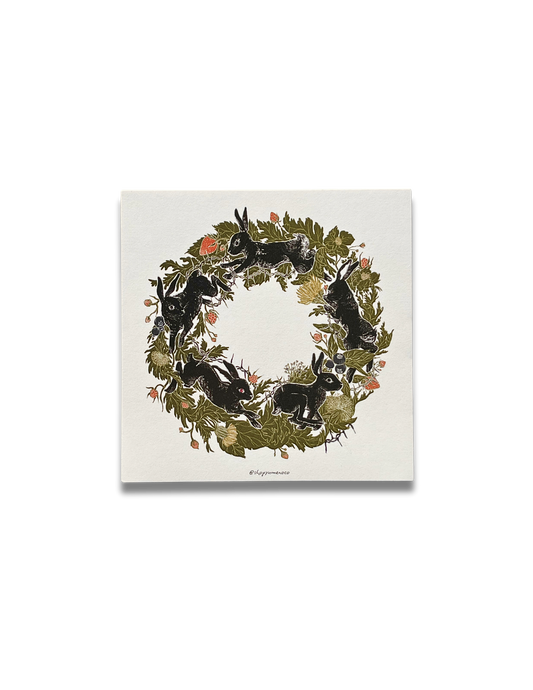 Bunny Wreath Print