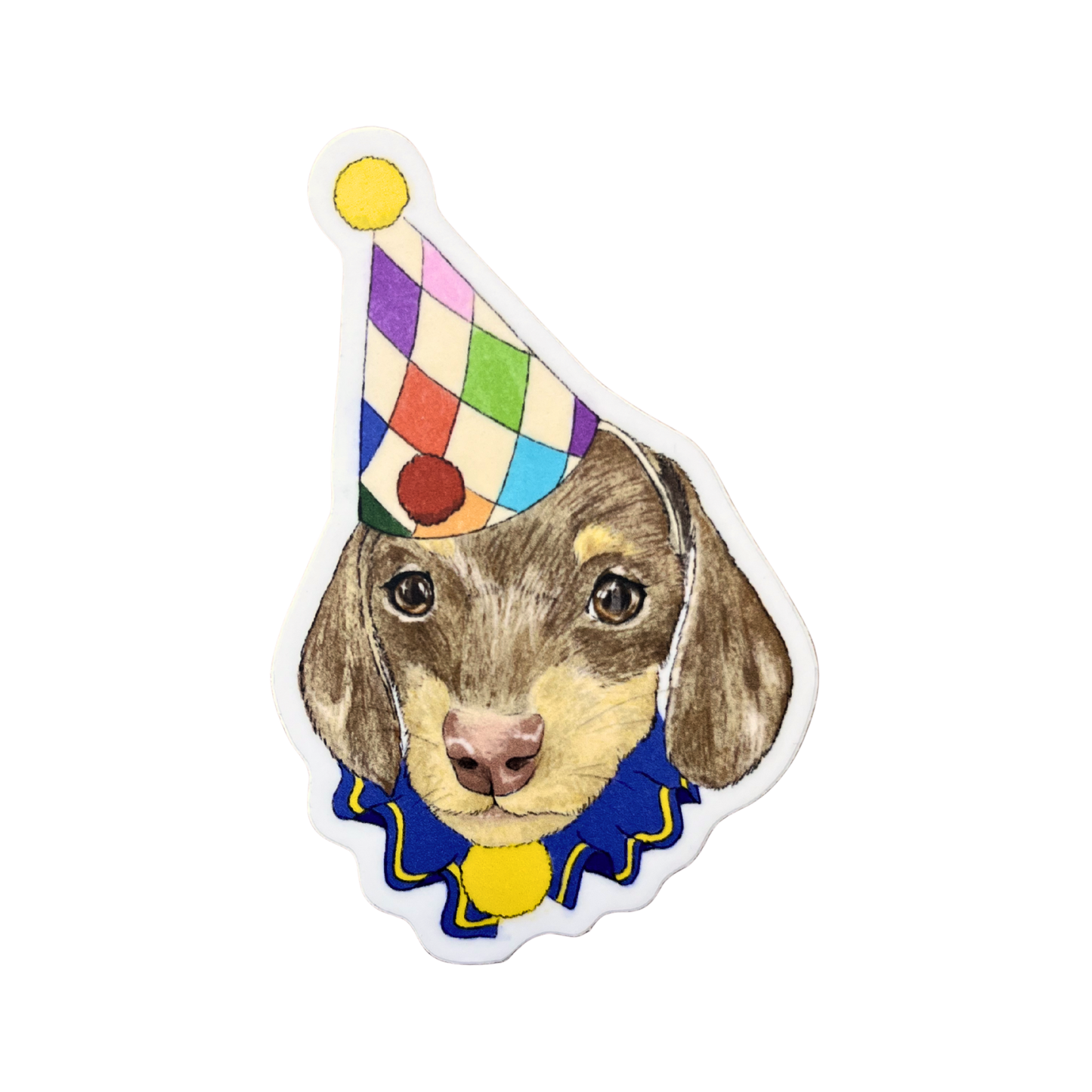 Clown Weiner Dog Sticker