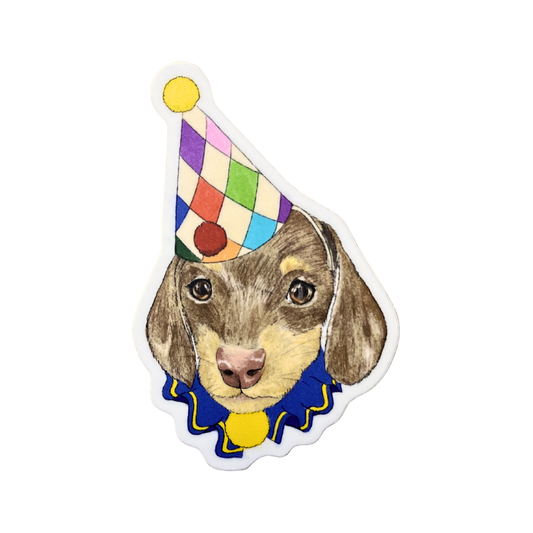 Clown Weiner Dog Sticker