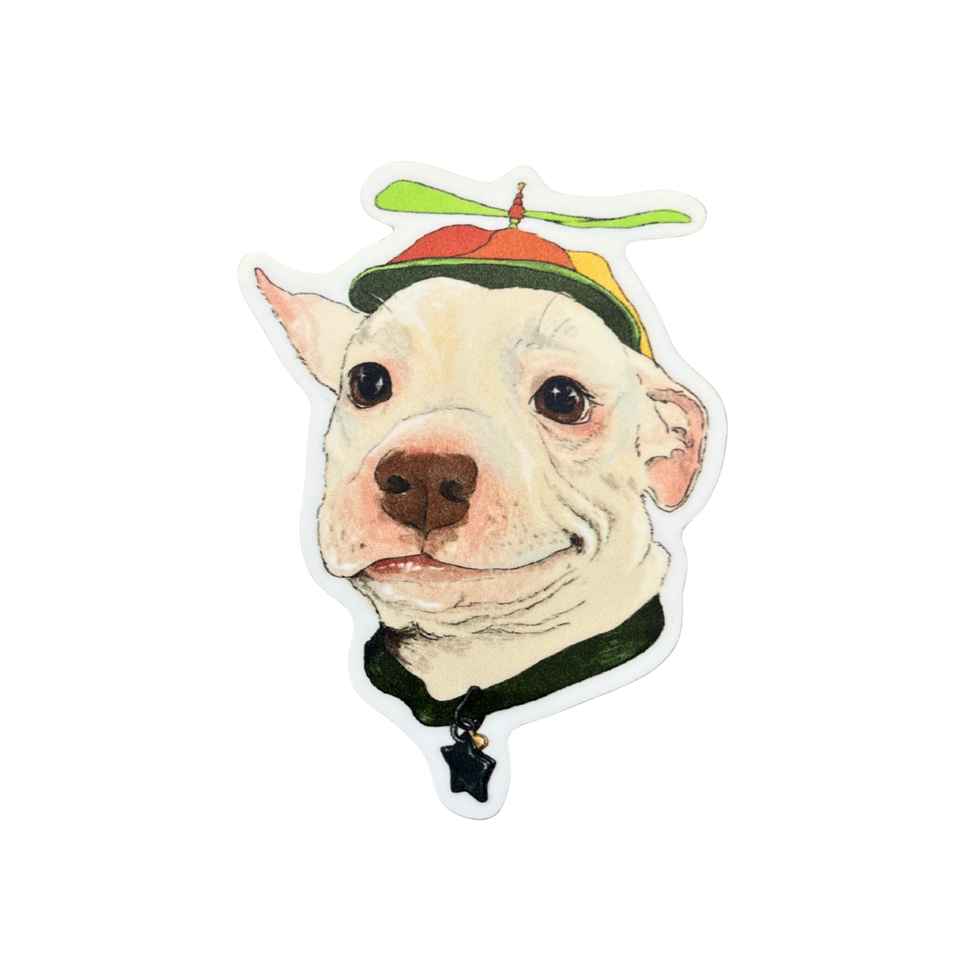 Propeller Hat Pitbull Sticker