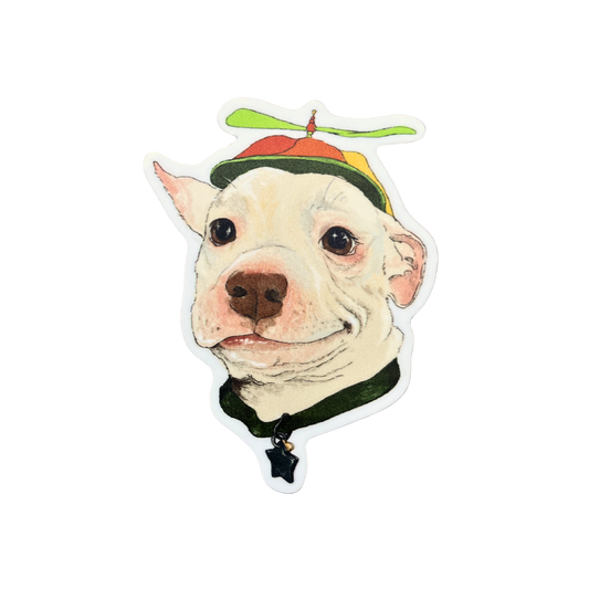 Propeller Hat Pitbull Sticker