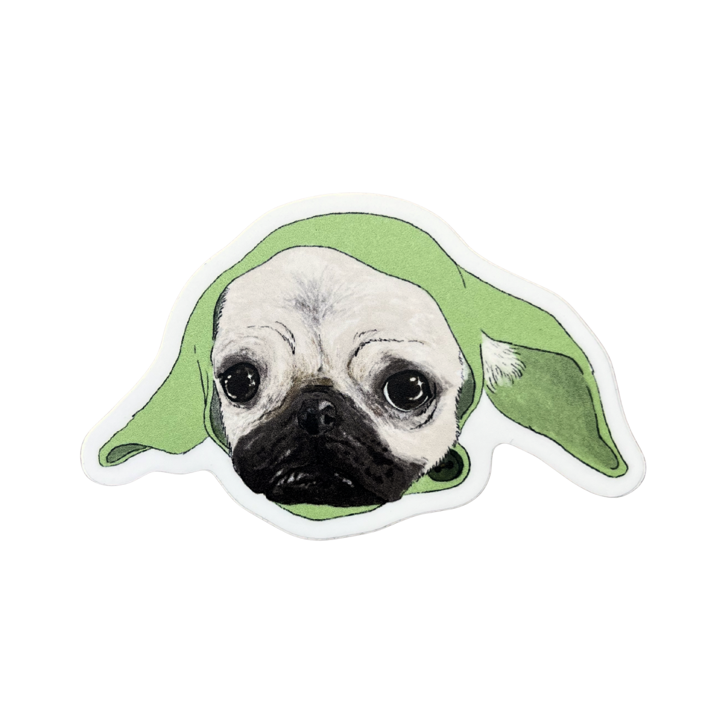 Baby Yoda Pug Sticker