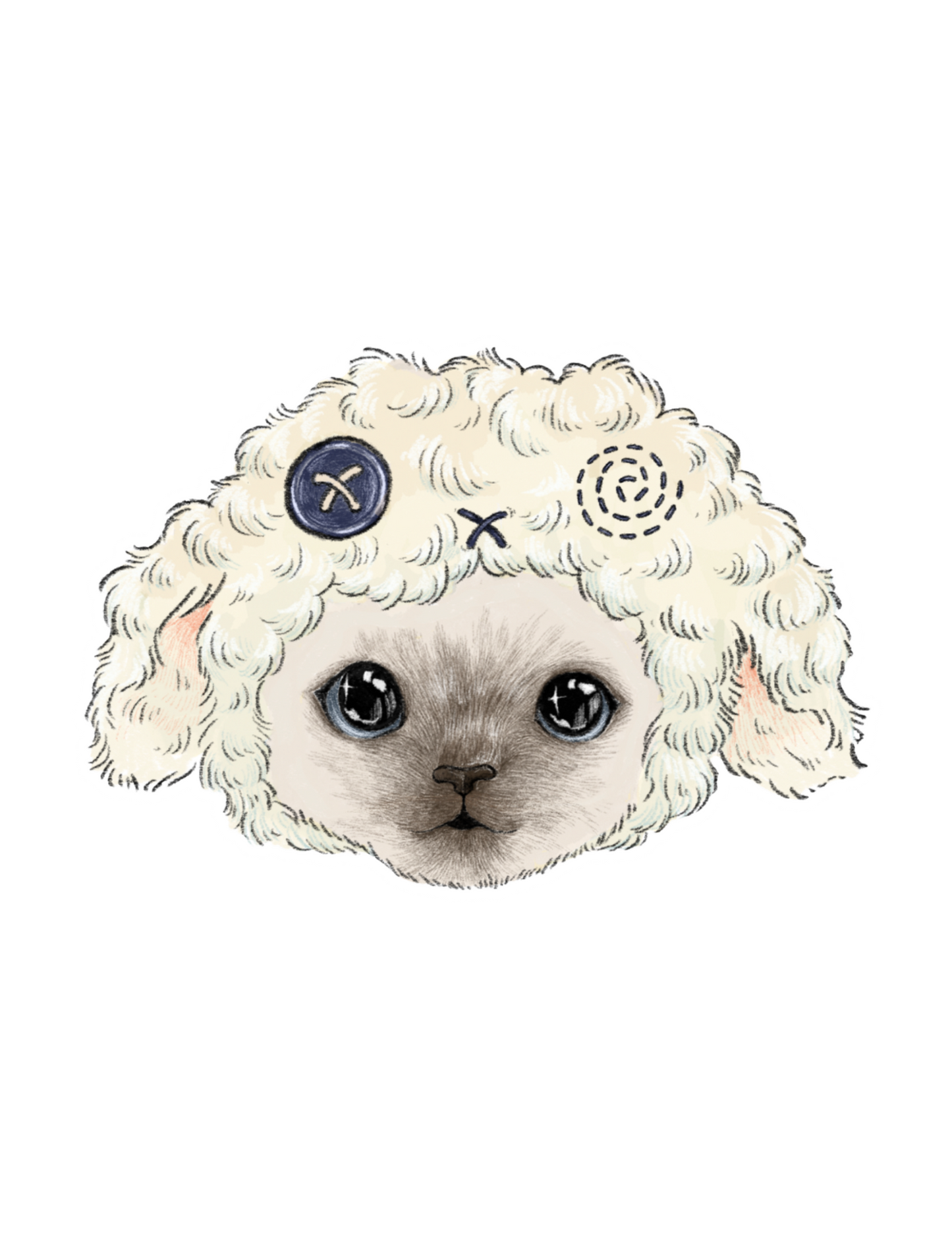 Lamb Hat Siamese Sticker