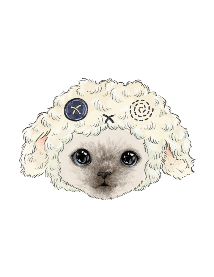 Lamb Hat Siamese Sticker