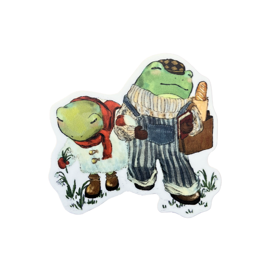 Frog Buddies in Winter Sticker