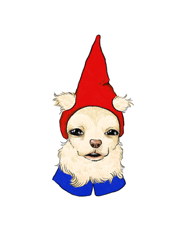 Garden Gnome Dog Sticker