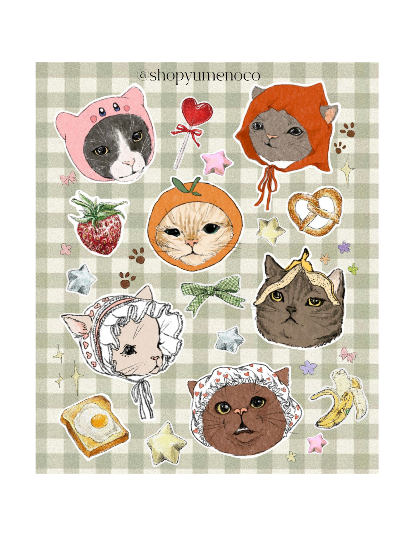 Cats with Hats Sticker Sheet