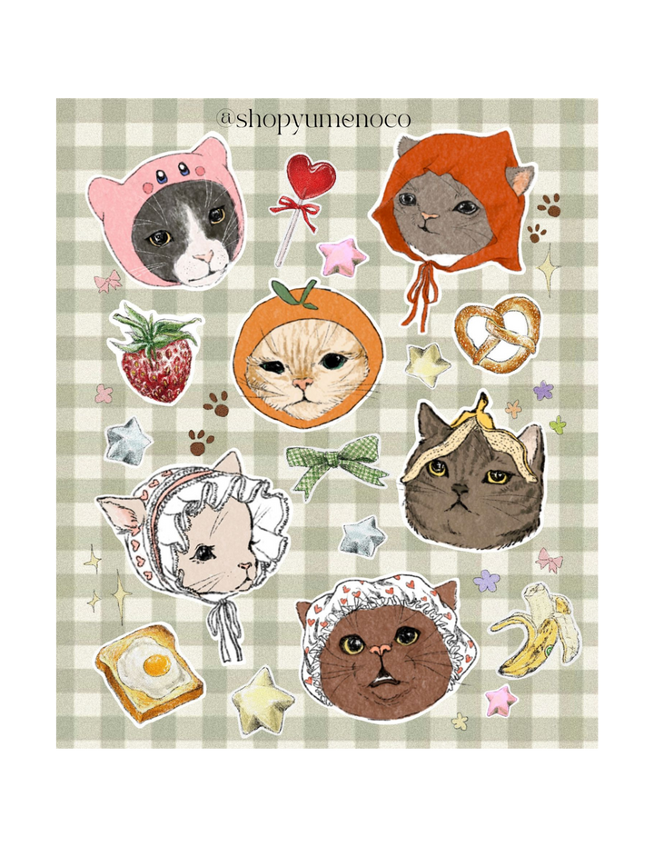 Cats with Hats Sticker Sheet