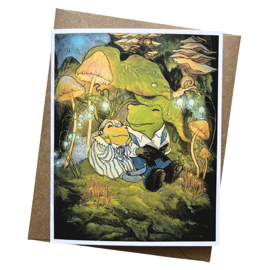 Bedtime Story Frog Greeting Card