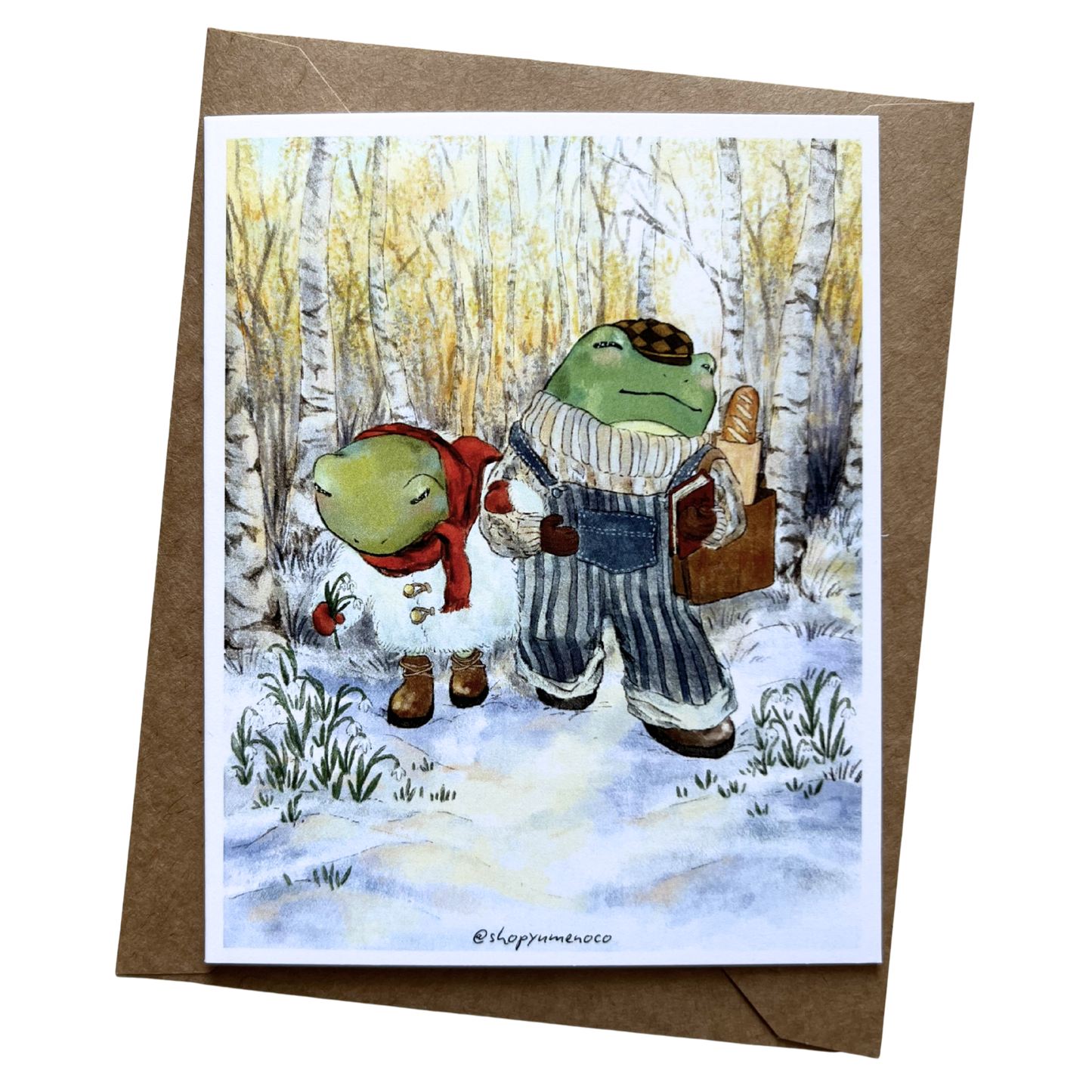Wintery Frogs Greeting Card
