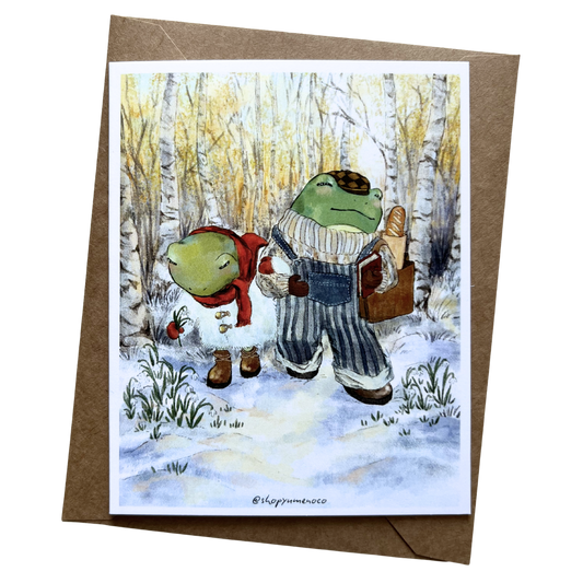 Wintery Frogs Greeting Card