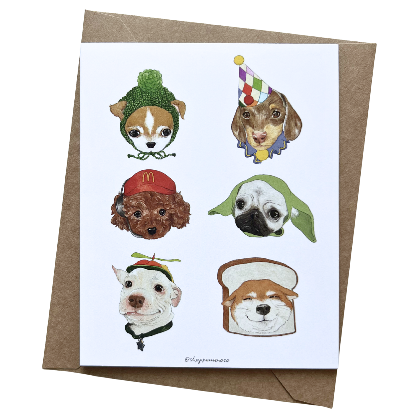 Dogs Wearing Hats Greeting Card