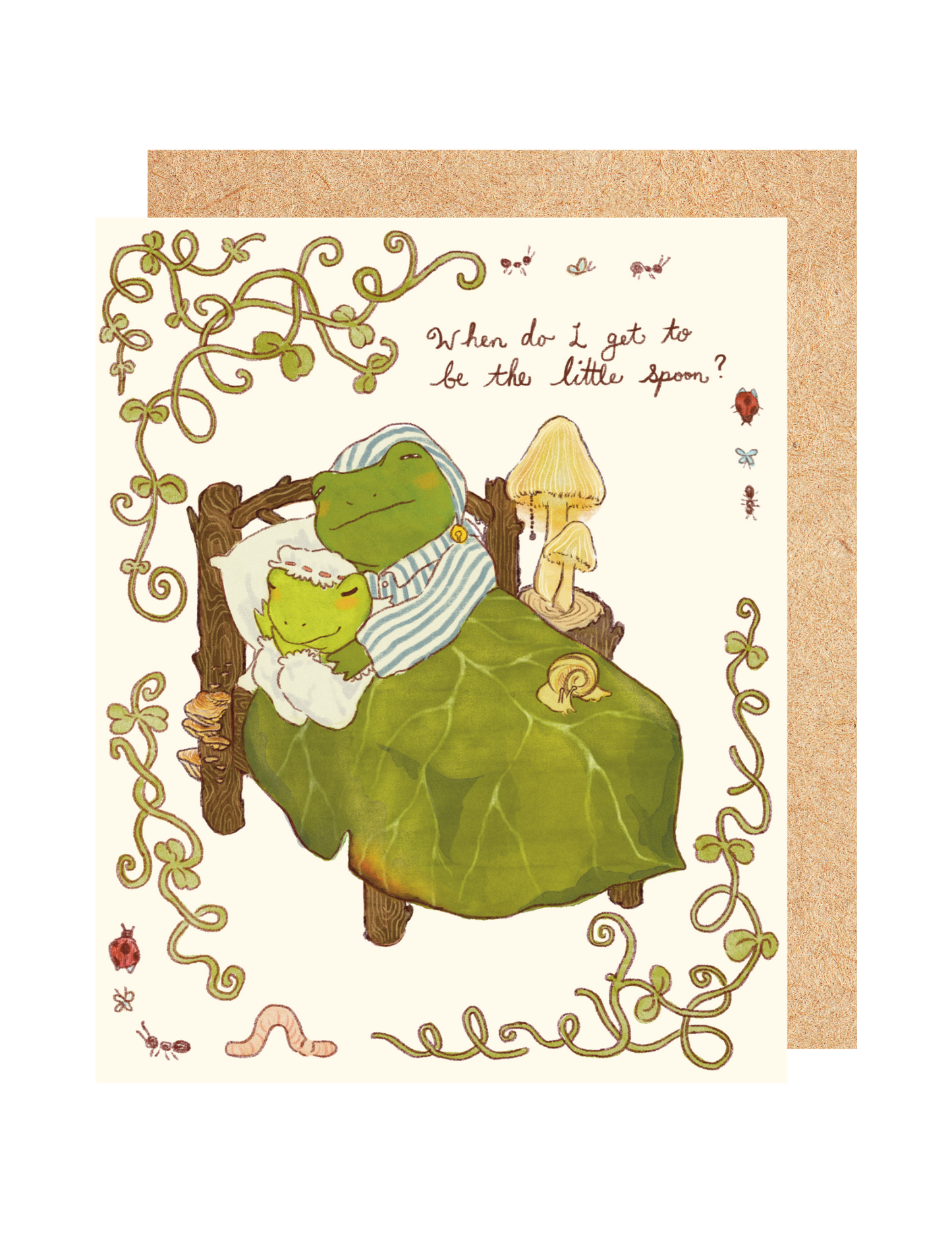 Spooning Frogs Greeting Card