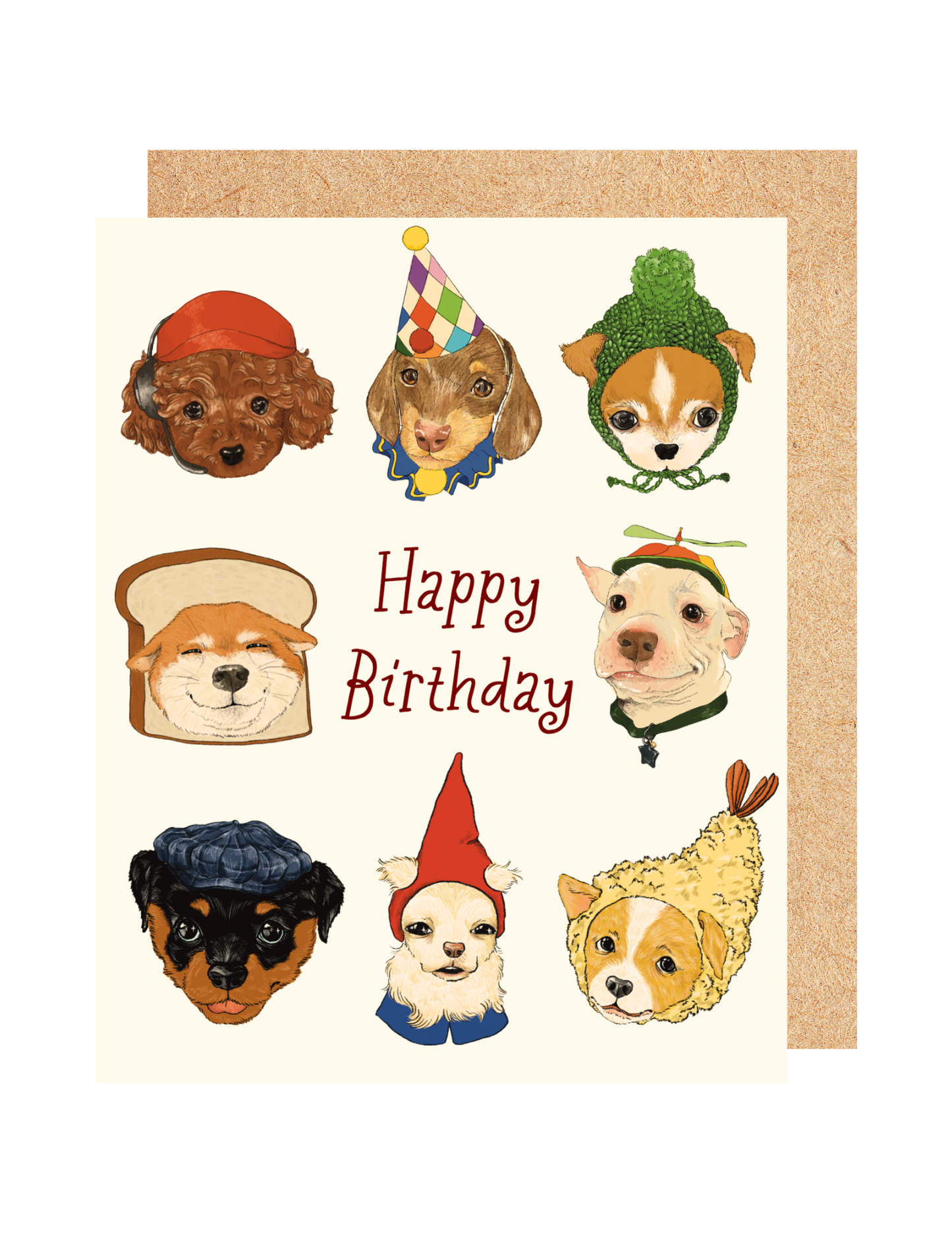 Dogs Wearing Hats Greeting Card