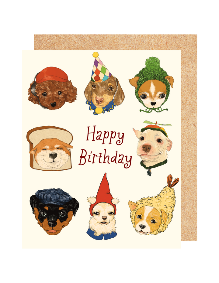 Dogs Wearing Hats Greeting Card