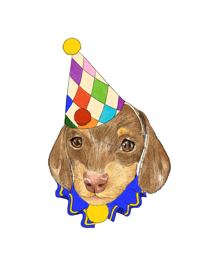 Clown Weiner Dog Sticker