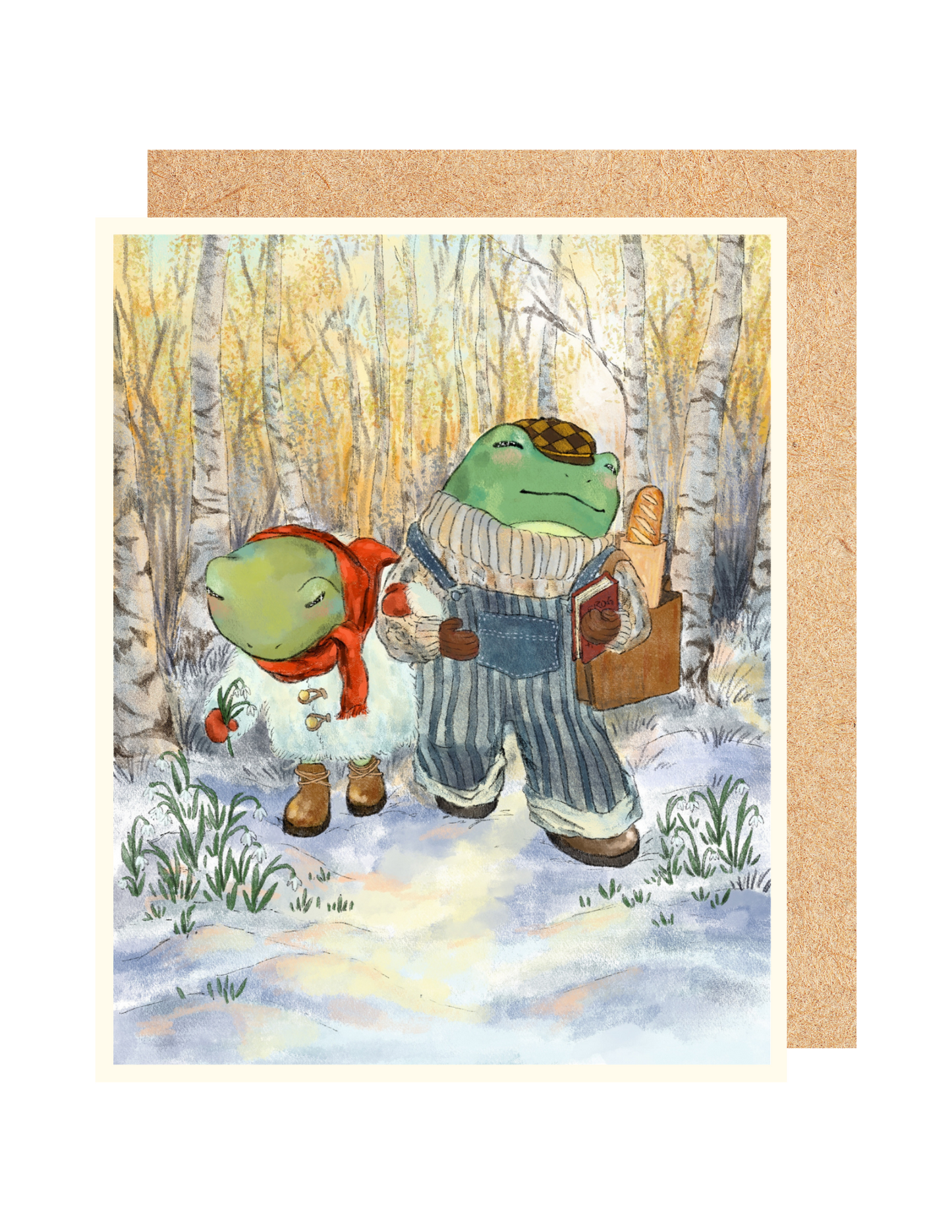 Wintery Frogs Greeting Card