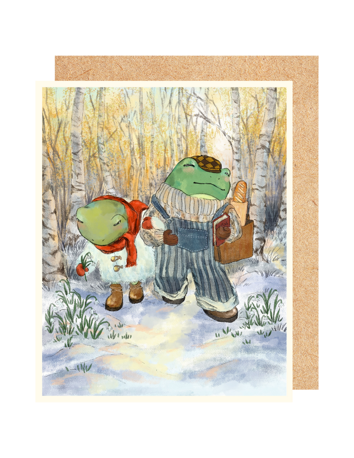Wintery Frogs Greeting Card