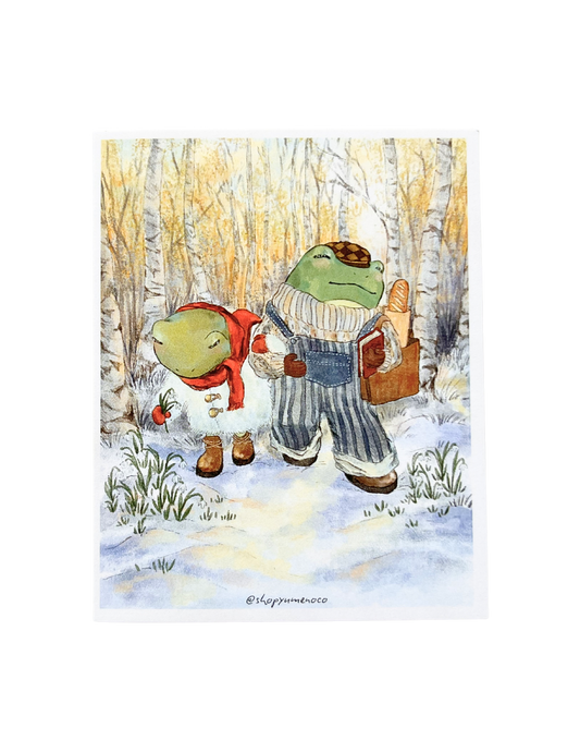 Wintery Frogs Greeting Card