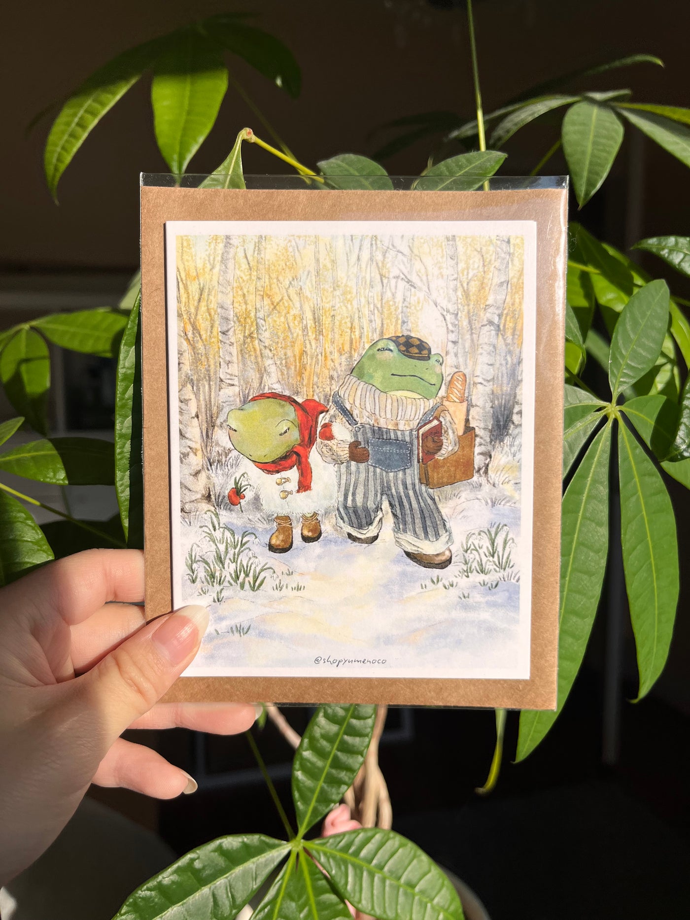 Wintery Frogs Greeting Card