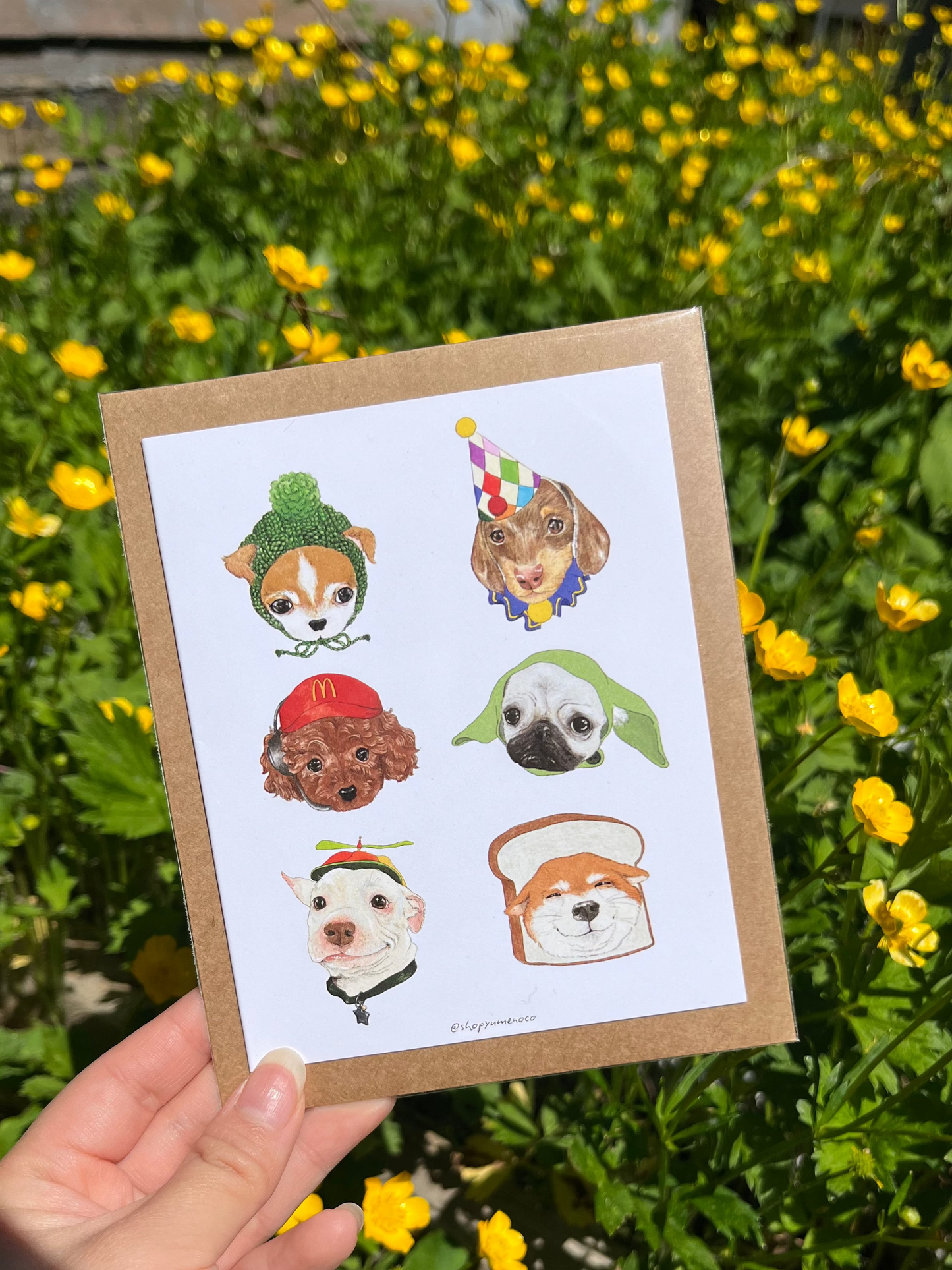 Dogs Wearing Hats Greeting Card