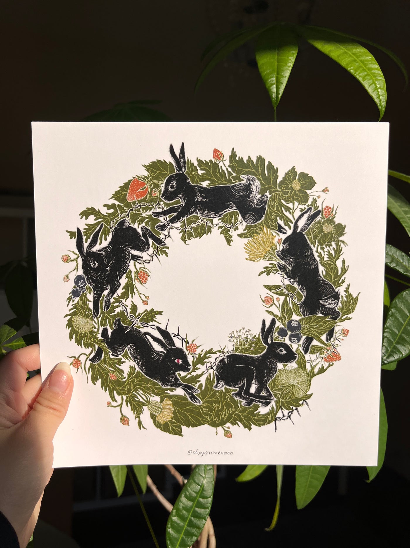 Bunny Wreath Print