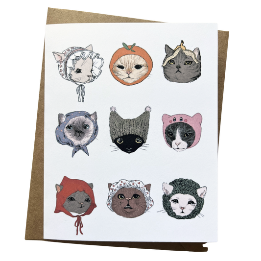 Cats Wearing Hats Greeting Card