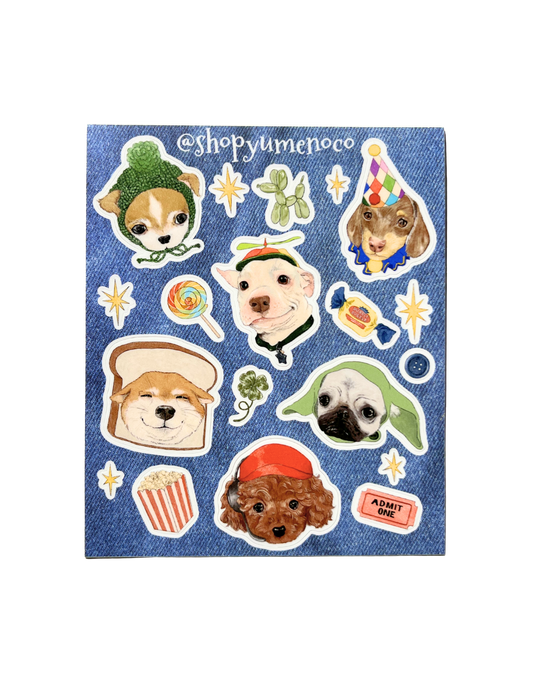 Dogs wearing Hats Sticker Sheet
