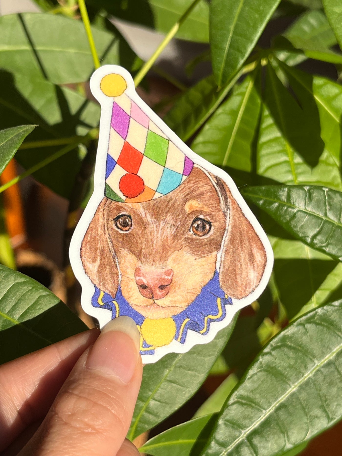 Clown Weiner Dog Sticker
