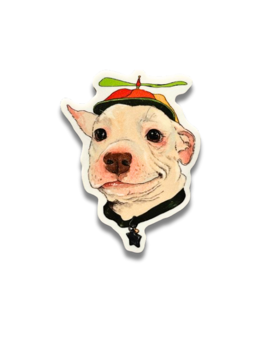 Propeller Hat Pitbull Sticker
