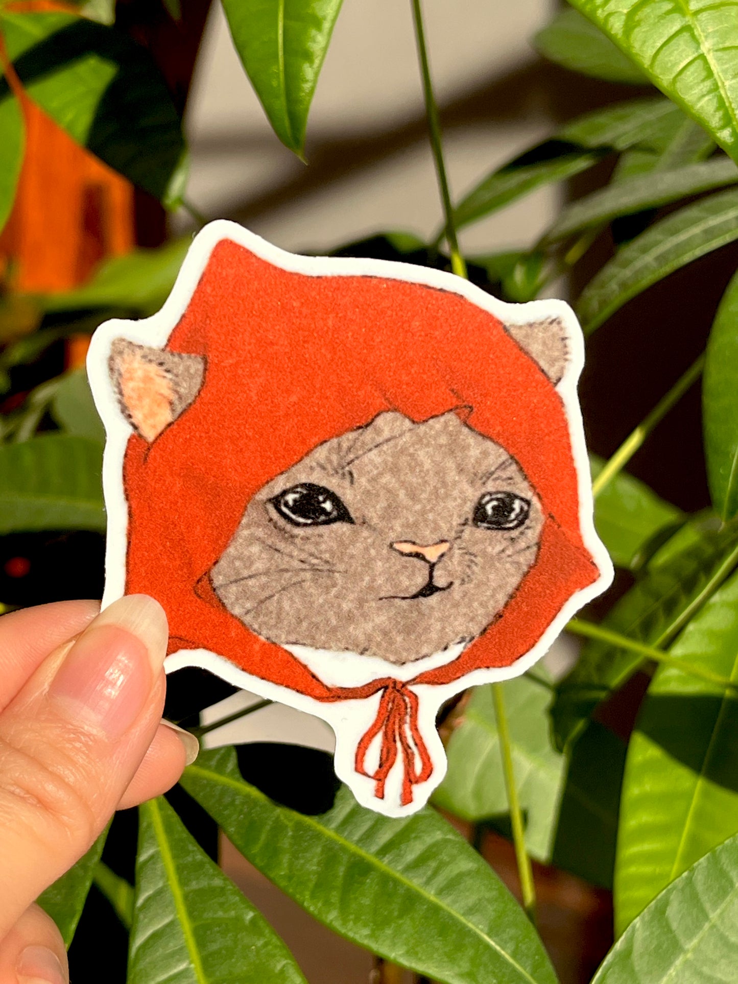 Red Riding Hood Cat Sticker