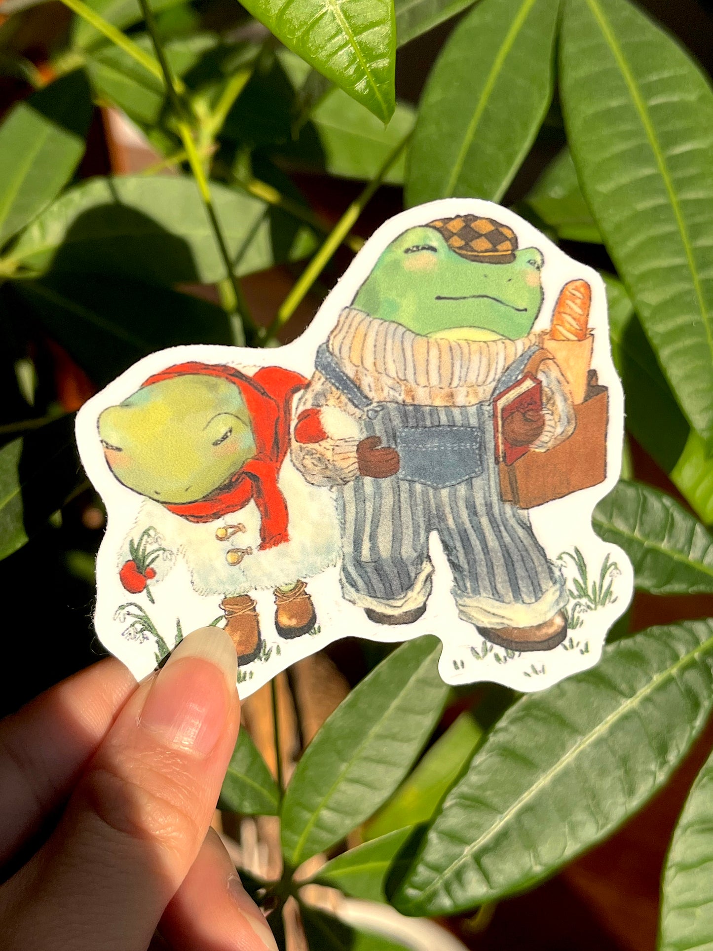 Frog Buddies in Winter Sticker