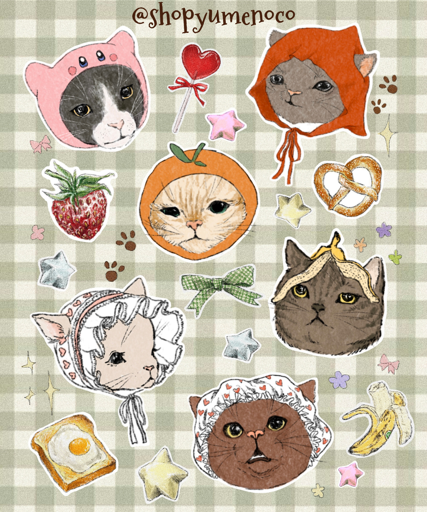 Cats with Hats Sticker Sheet
